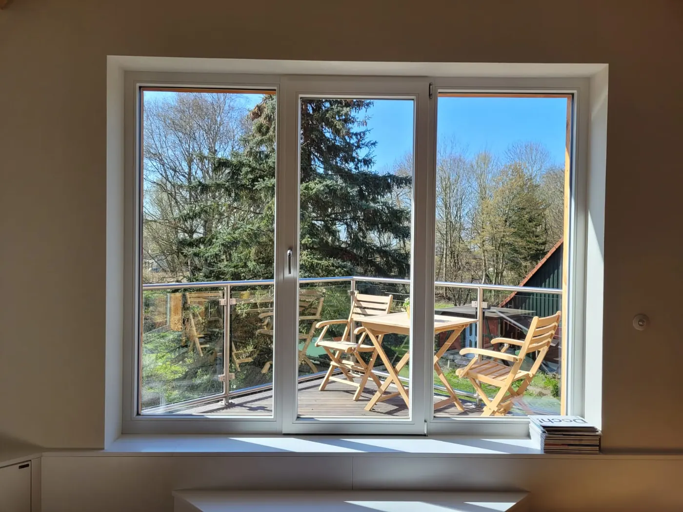 Blick vom Balkon des Taubenhauses