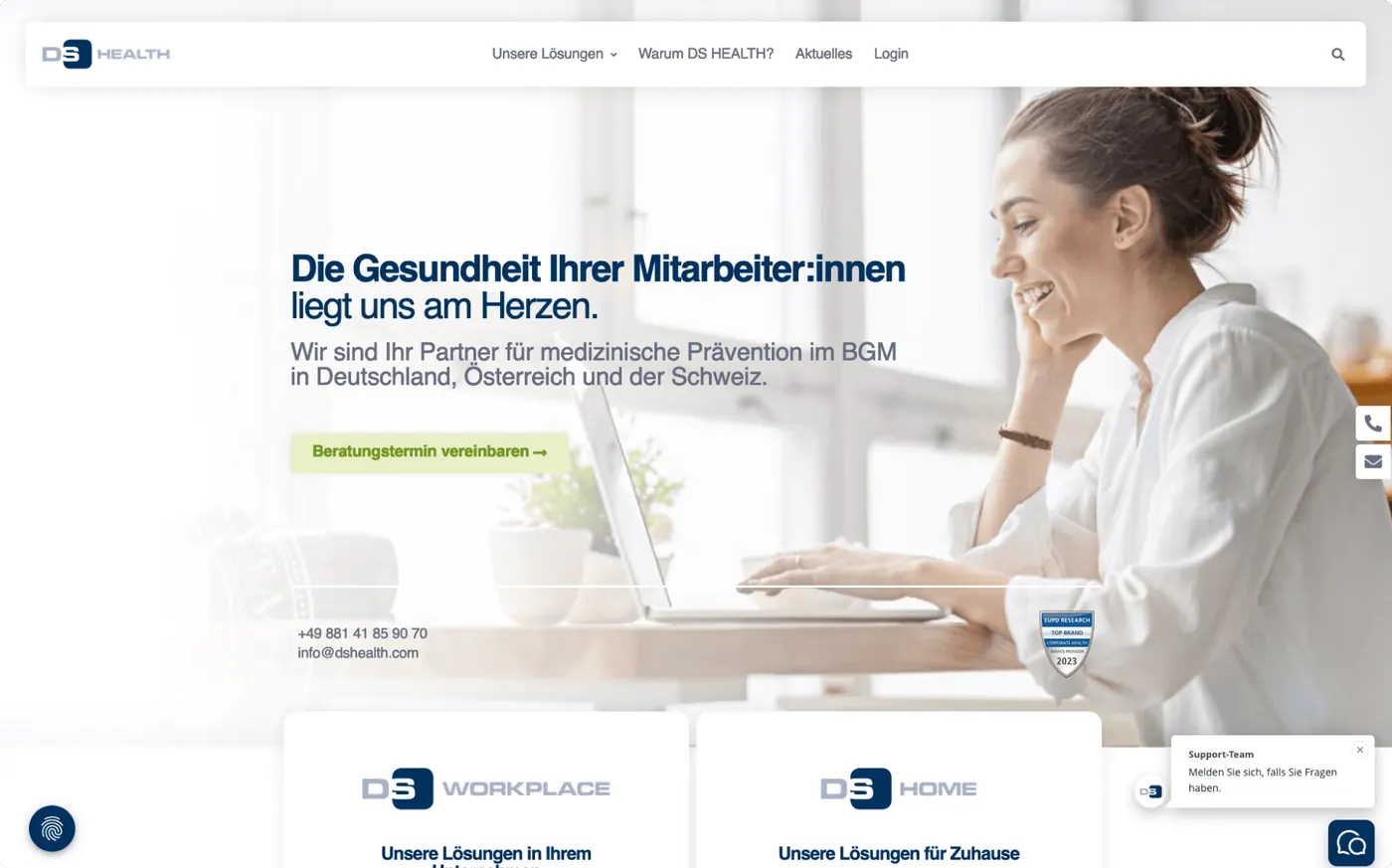 DS Health – Website mit klarem, eigenständigem Charakter