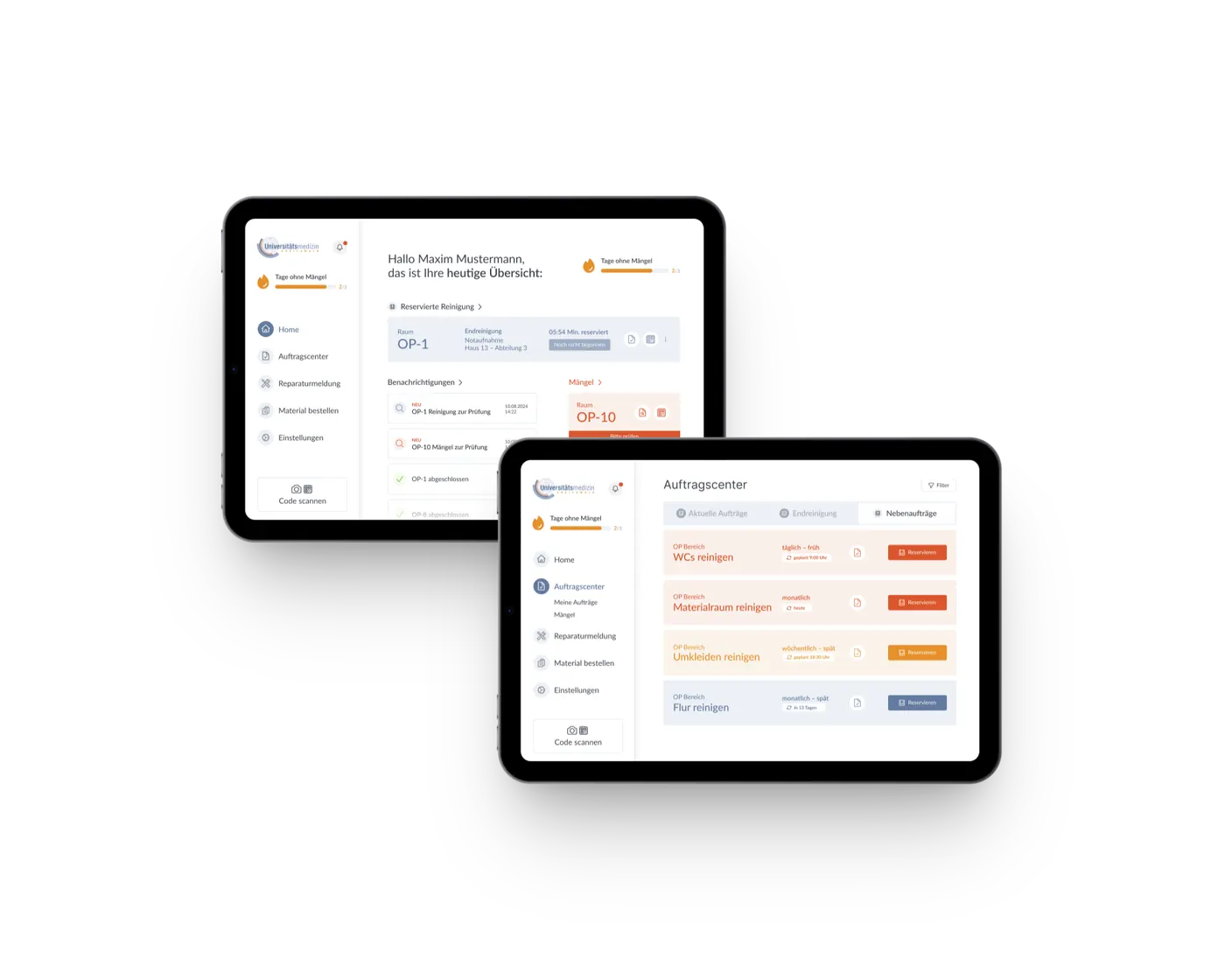 Reinigungsmanagement-App für die Universitätsmedizin Greifswald