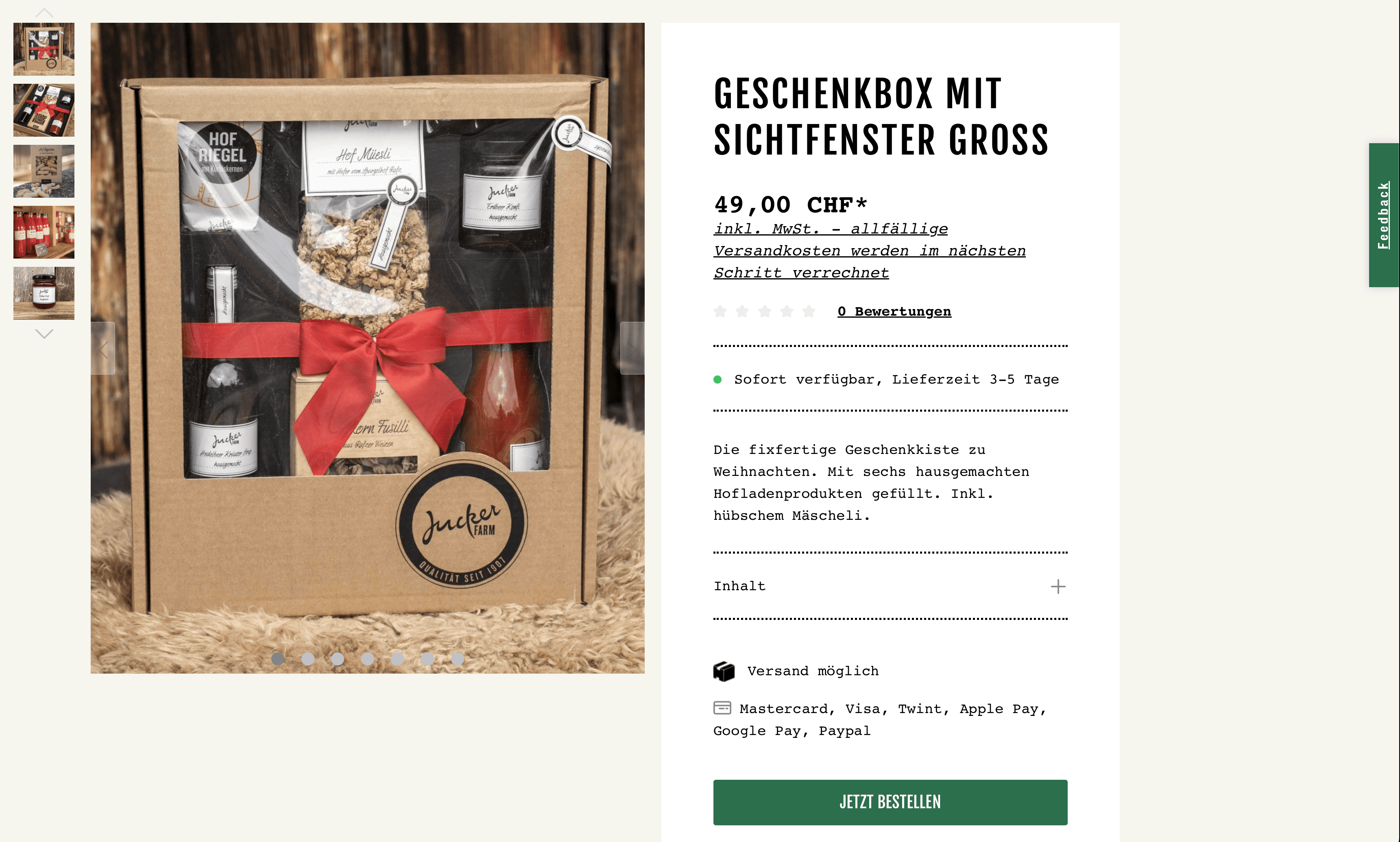 Juckerfarm Geschenkboxen