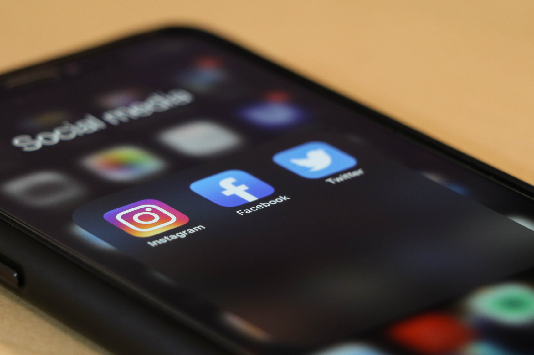 Foto Smartphone mit Social Media Apps